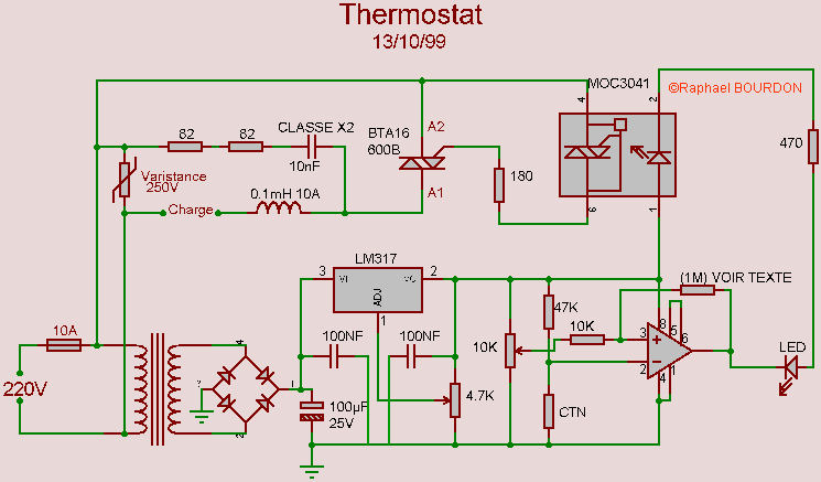 Schema thermostat triac